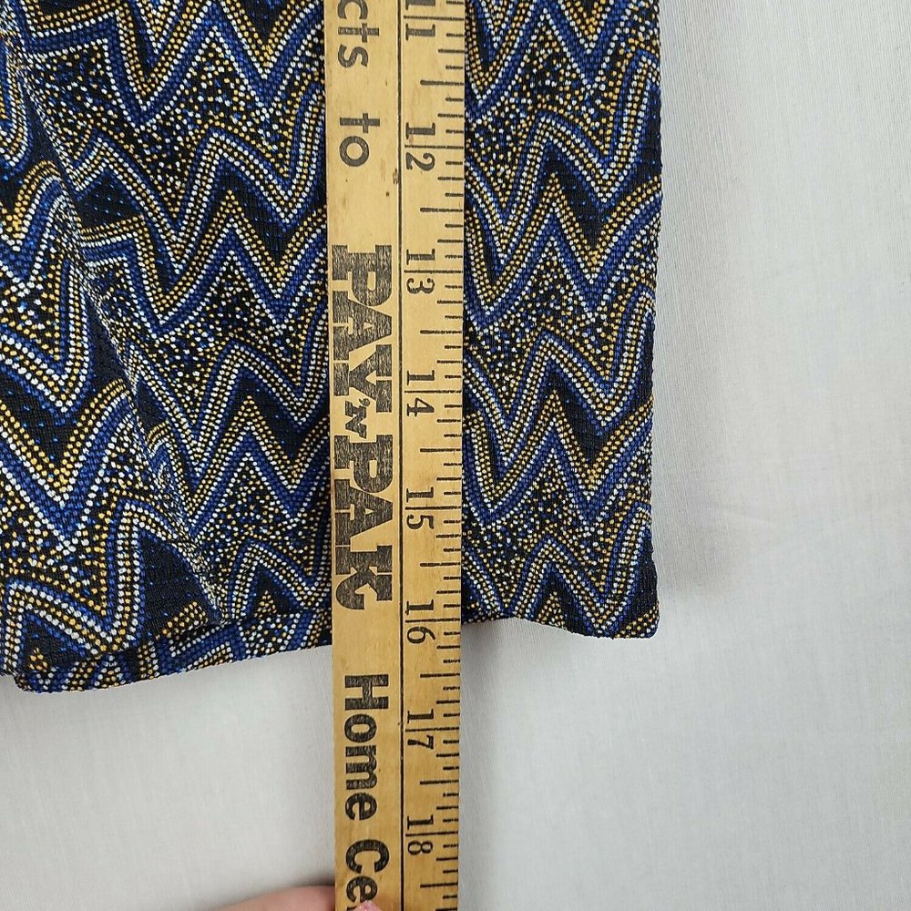 Zara Womens Multicolor Zig Zag Short Sleeve Keyhole Neck Cropped Top Size Small - Picture 8 of 8
